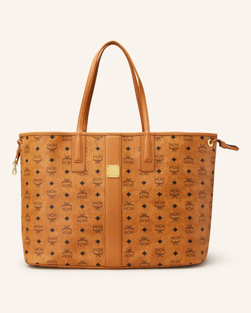 MCM Shopper LIZ VI um Wenden mit Pouch Cognac