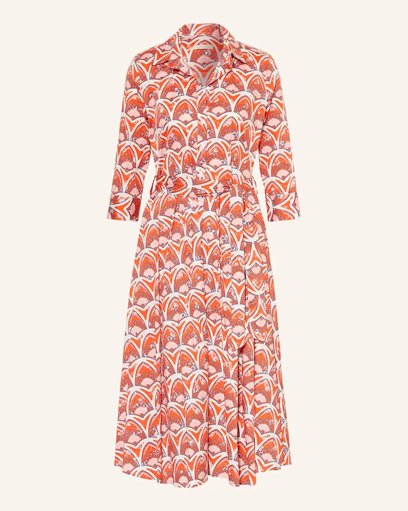 lilienfels Hemdblusenkleid mit 3/4-Arm Rot