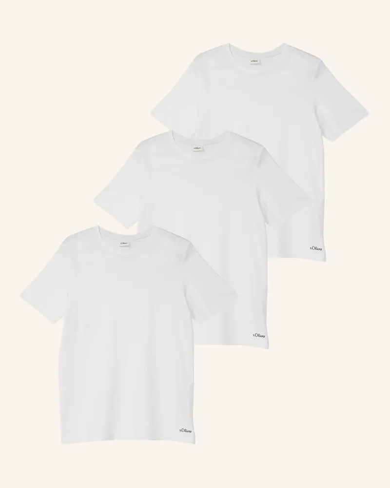 S.Oliver 3er-Pack T-Shirts weiss Weiss