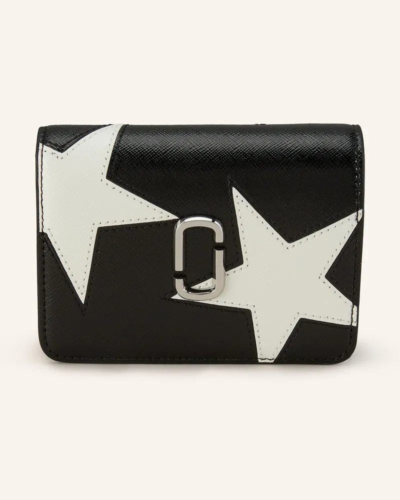Marc Jacobs Saffiano-Geldbörse THE MINI COMPACT WALLET Schwarz
