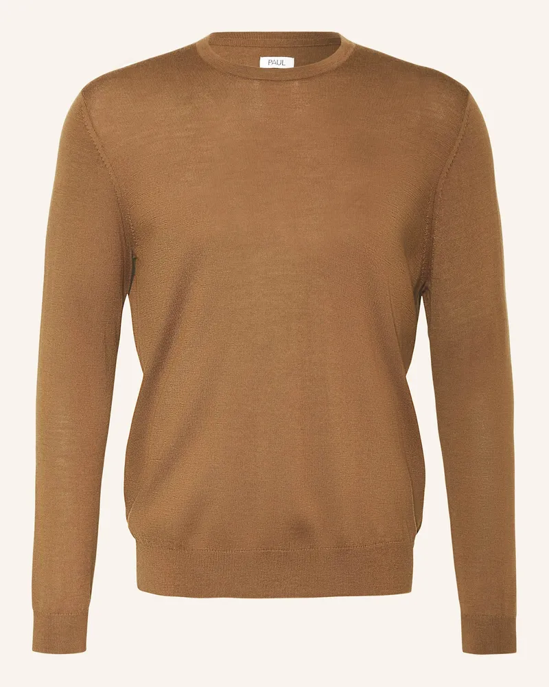 paul Pullover aus Merinowolle Cognac