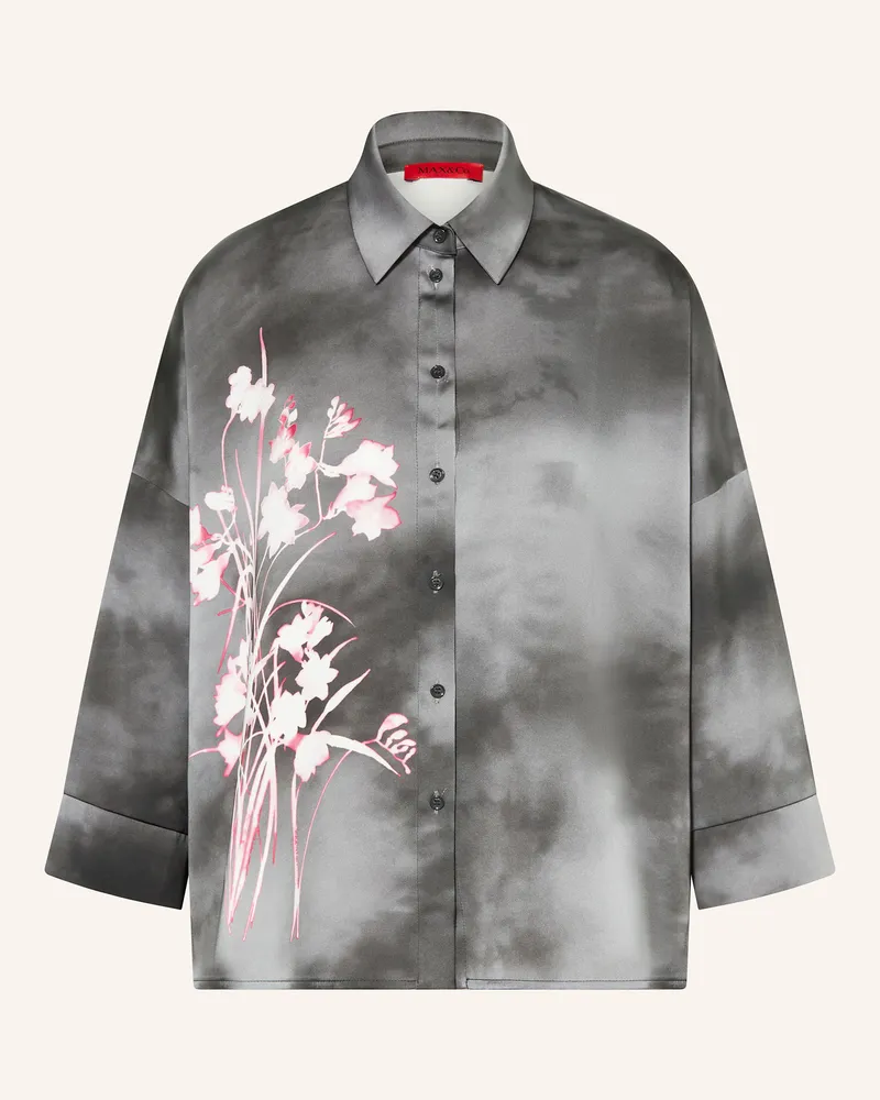 MAX&Co. Satinbluse SBEMBO mit 3/4-Arm Dunkelgrau
