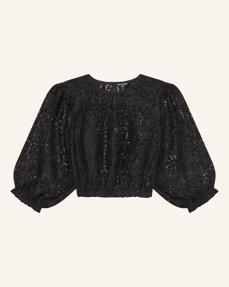 KINGA MATHE Dirndlbluse KINGA aus Spitze mit 3/4-Arm Schwarz
