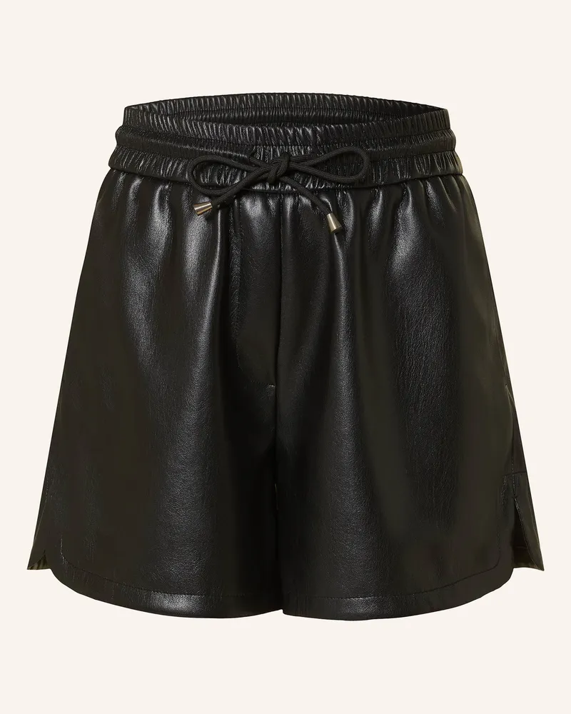 HUGO BOSS Shorts TIMY in Lederoptik Schwarz
