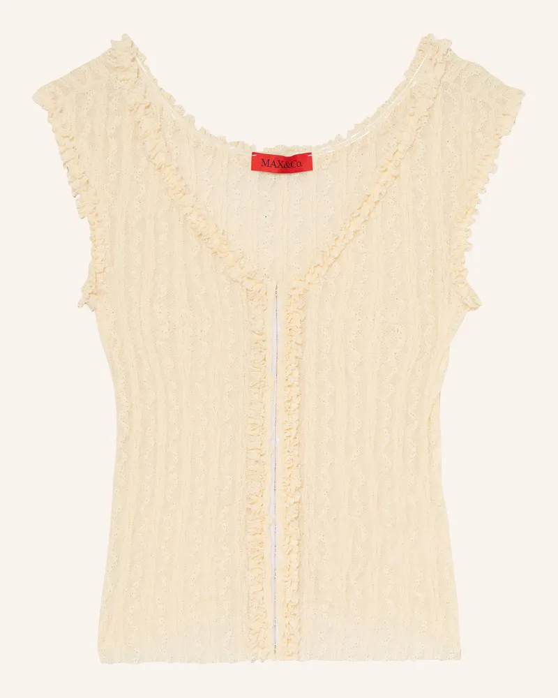 MAX&Co. Blusentop Fieno Aus Spitze Mit Rüschen weiss Ecru