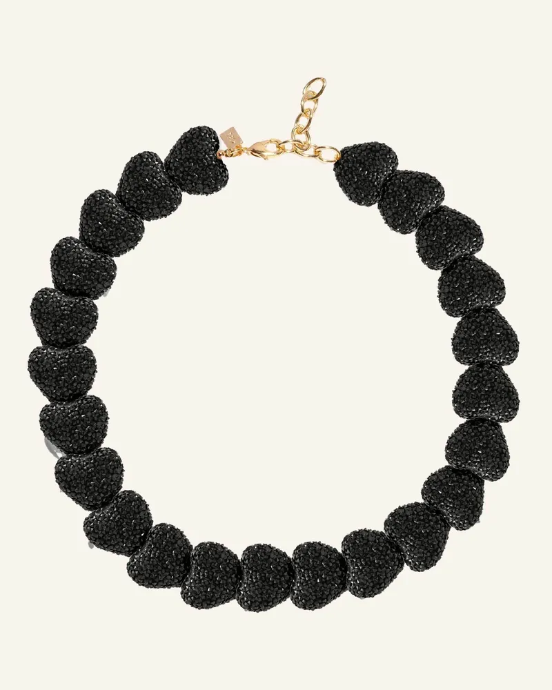 CRYSTAL HAZE Halsketten Jelly Heart Necklace Midnight By Glambou gold Gold