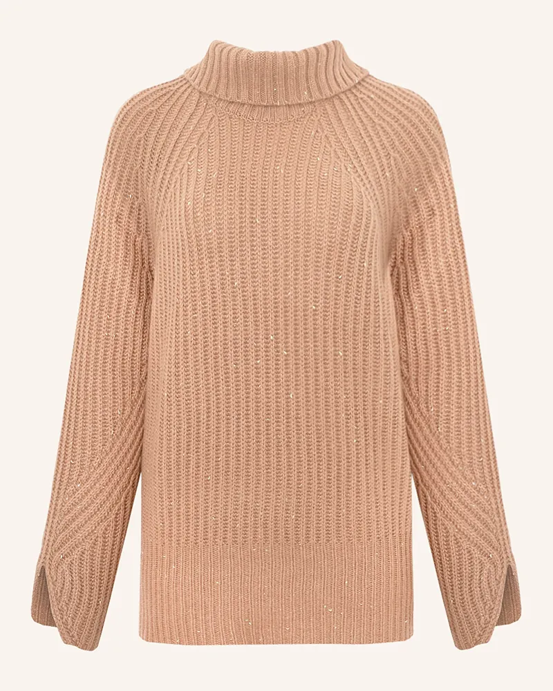 SLY 010 Cashmere-Pullover XORA mit Glitzergarn Camel