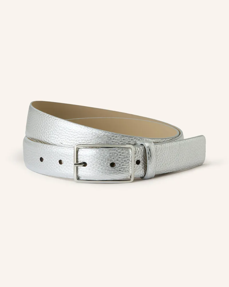 Abro Ledergürtel silber Silber