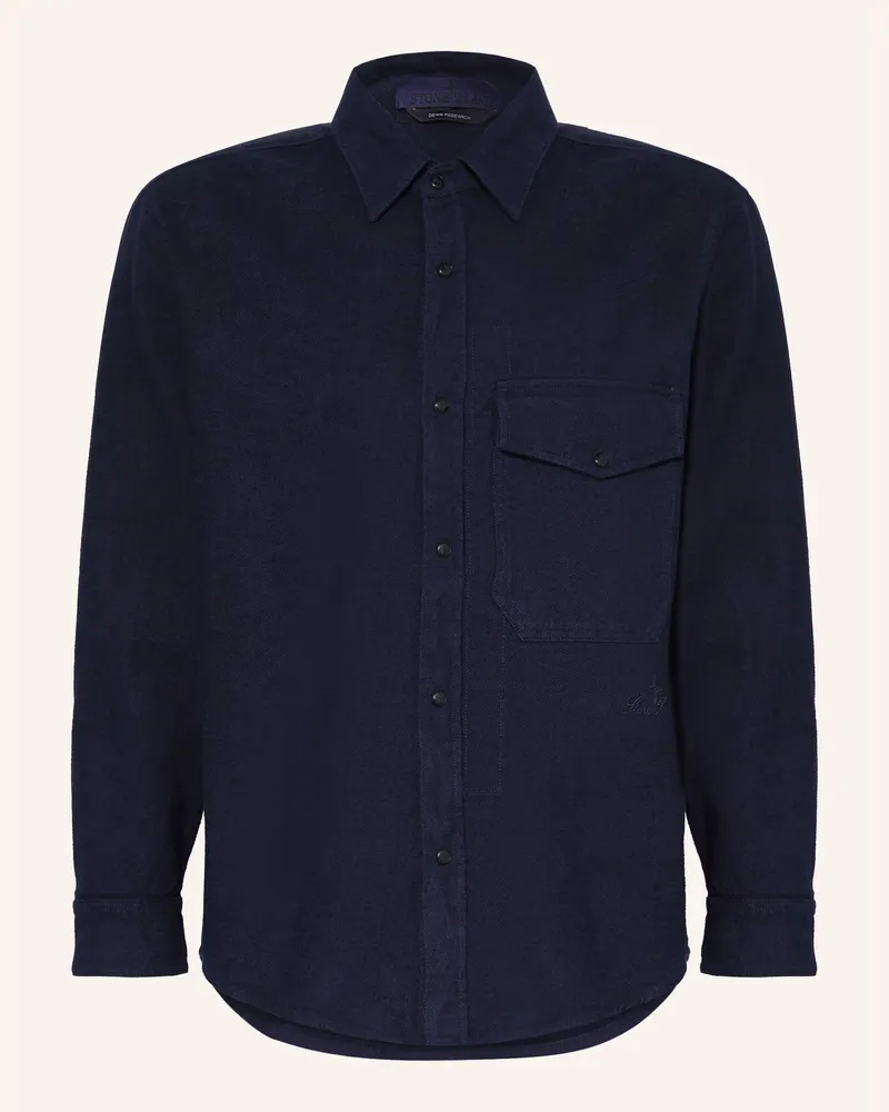 Stone Island Jeanshemd Denim Project Extra Slim Fit blau Dunkelblau