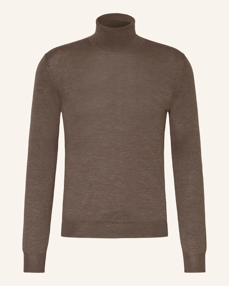 FIORONI Rollkragenpullover aus Cashmere mit Seide Taupe