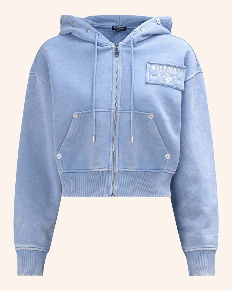 True Religion Zip-Hoodie VINTAGE WASHED Blau