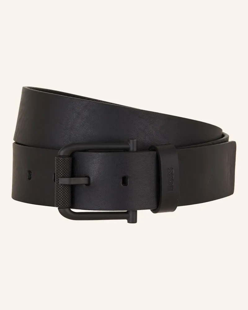 HUGO BOSS Ledergürtel Jax schwarz Schwarz