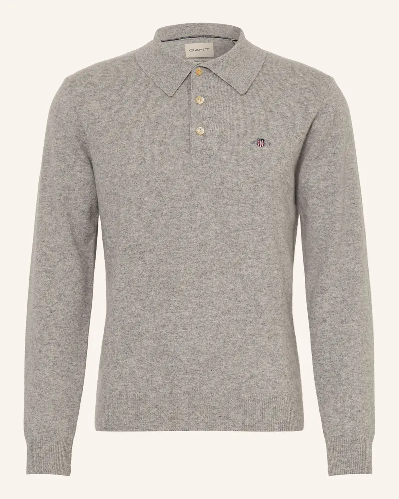 Gant Strick-Poloshirt grau Grau