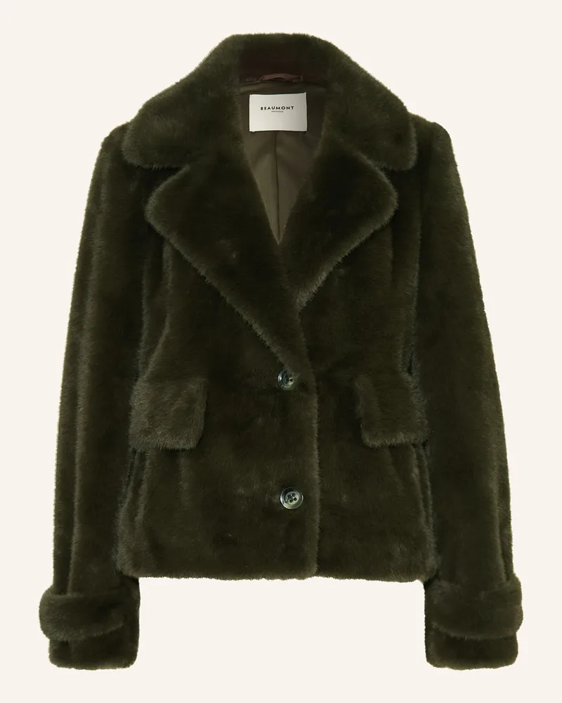 Beaumont Amsterdam Kunstpelz-Jacke ABBY Dunkelgrün
