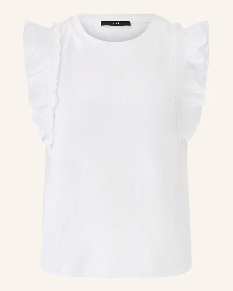 Oui  Blusentop Mit Rüschen weiss Weiss