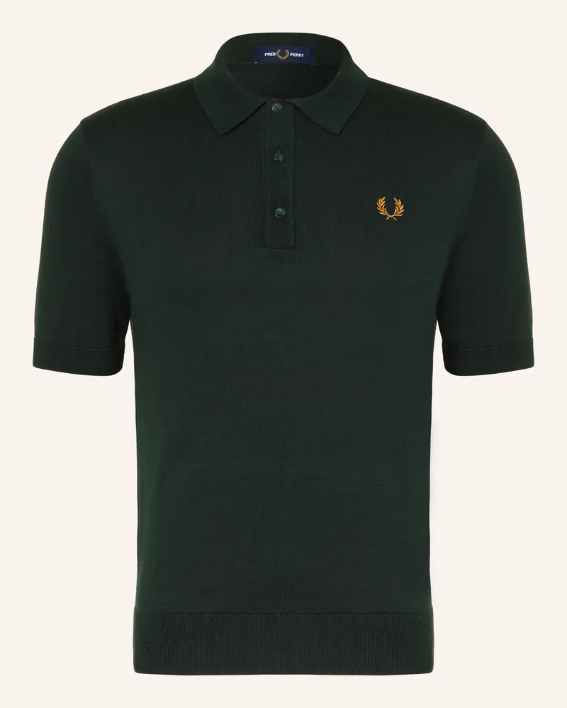 Fred Perry Strick-Poloshirt gruen Dunkelgrün