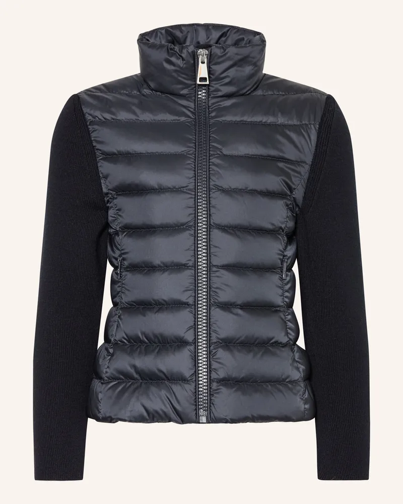 Moncler Steppjacke im Materialmix Dunkelblau