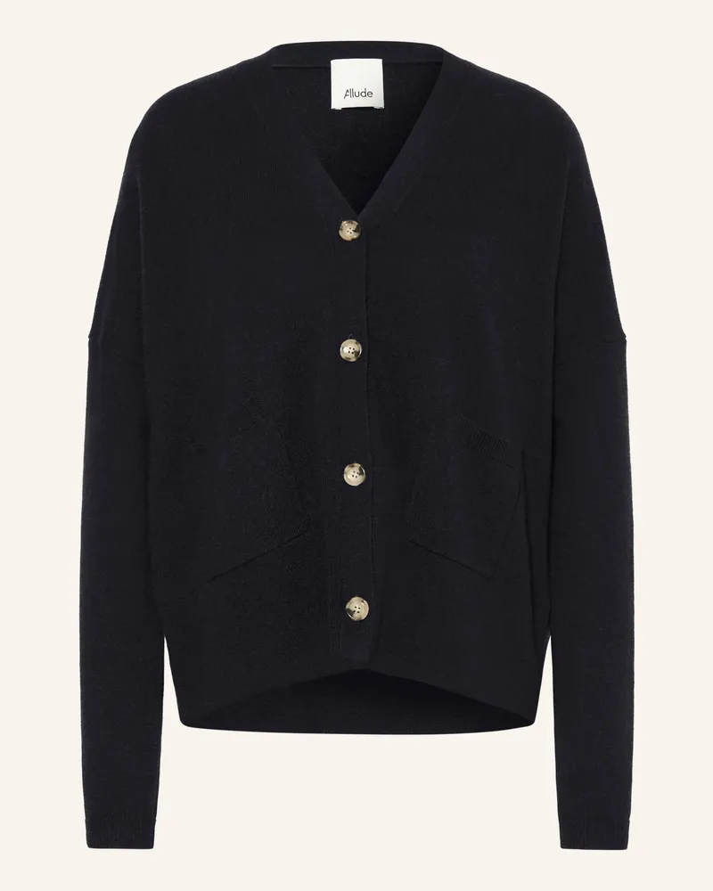 ALLUDE Strickjacke mit Cashmere Dunkelblau