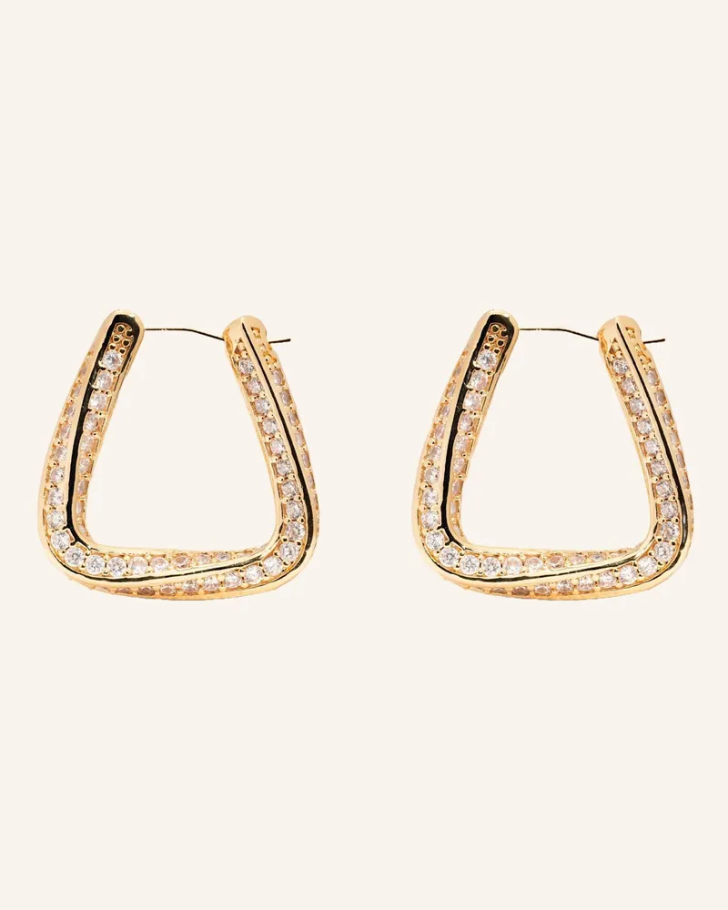 CRYSTAL HAZE Ohrhänger Trinity Hoops Pave By Glambou gold Gold