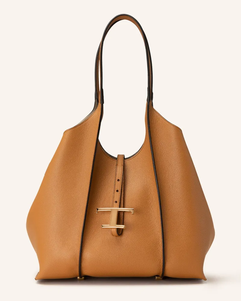 TOD'S Shopper T TIMELESS SMALL mit Pouch Braun