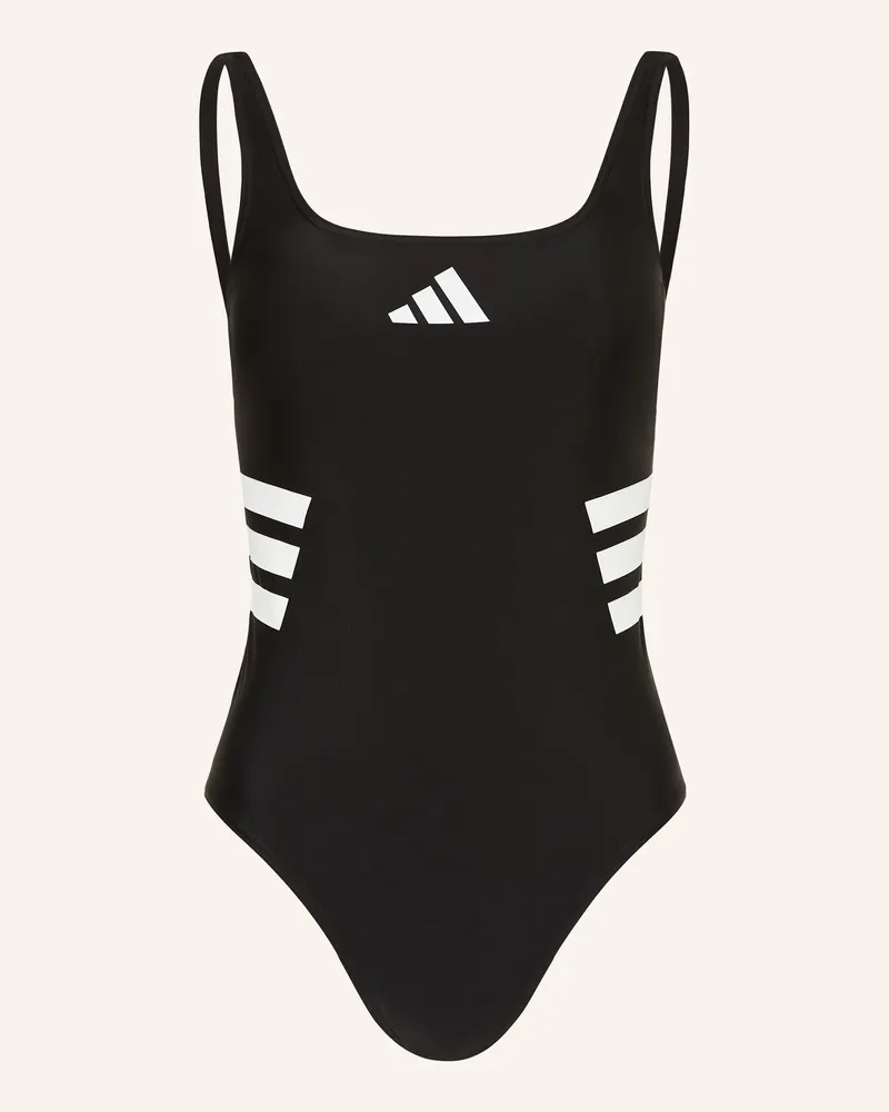 adidas Badeanzug 3-STREIFEN Schwarz