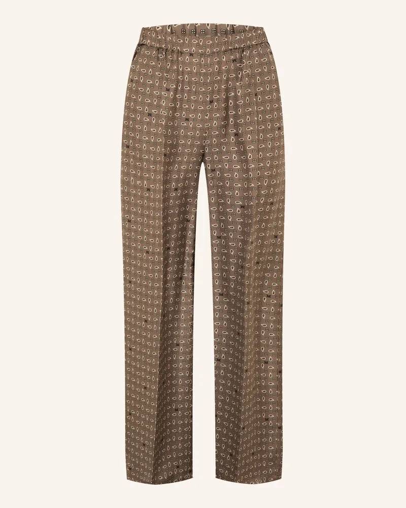 Max Mara Marlenehose Vischio Aus Seide braun Taupe