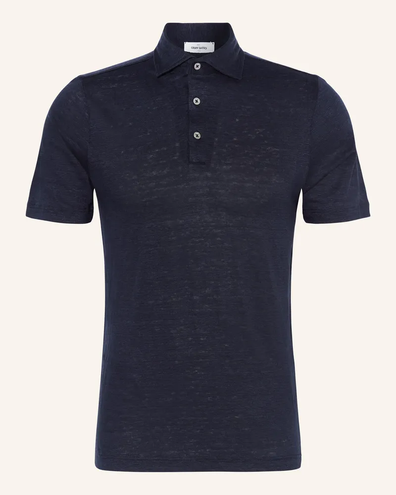Gran Sasso Jersey-Poloshirt aus Leinen Dunkelblau