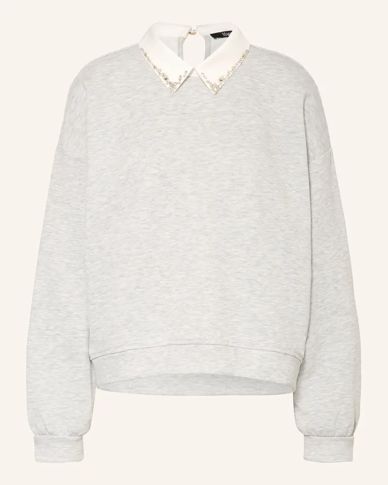 MARC AUREL Sweatshirt Mit Schmucksteinen grau Hellgrau