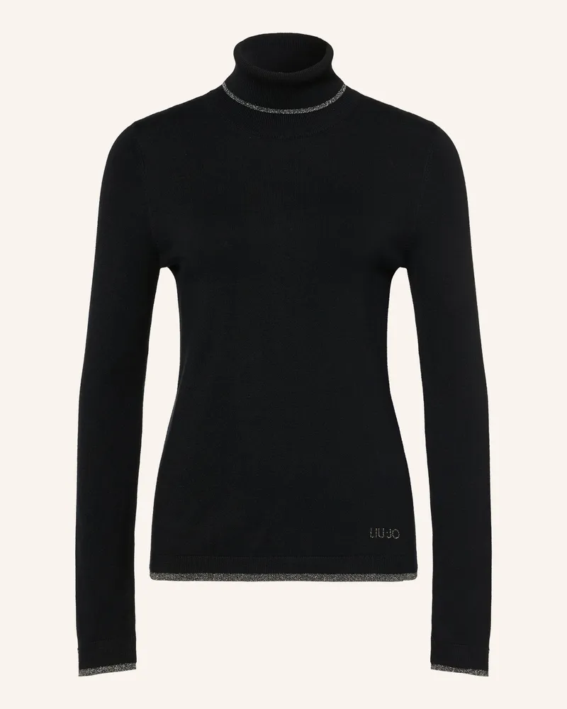 Liu Jo Rollkragenpullover Mit Glitzergarn Und Schmucksteinen schwarz Schwarz