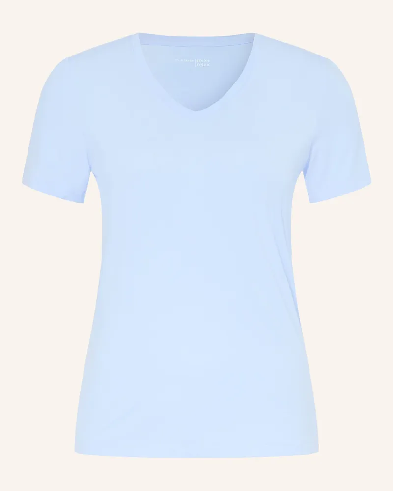 Schiesser Schlafshirt Mix+Relax blau Hellblau