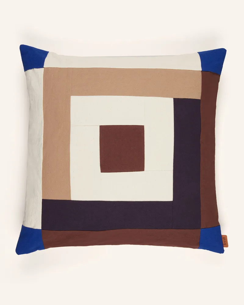 ferm LIVING Dekokissen Border beige Braun
