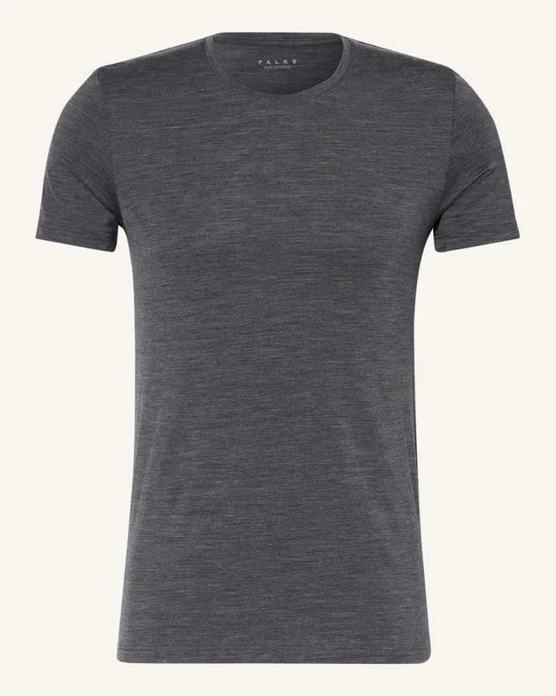 Falke T-Shirt DAILY CLIMAWOOL mit Merinowolle Dunkelgrau