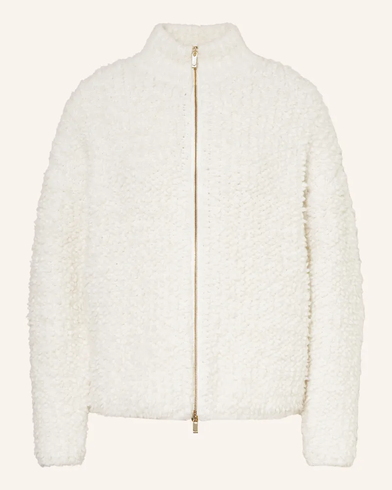 Max Mara Teddyfell-Jacke OGGETTI mit Alpaka Ecru