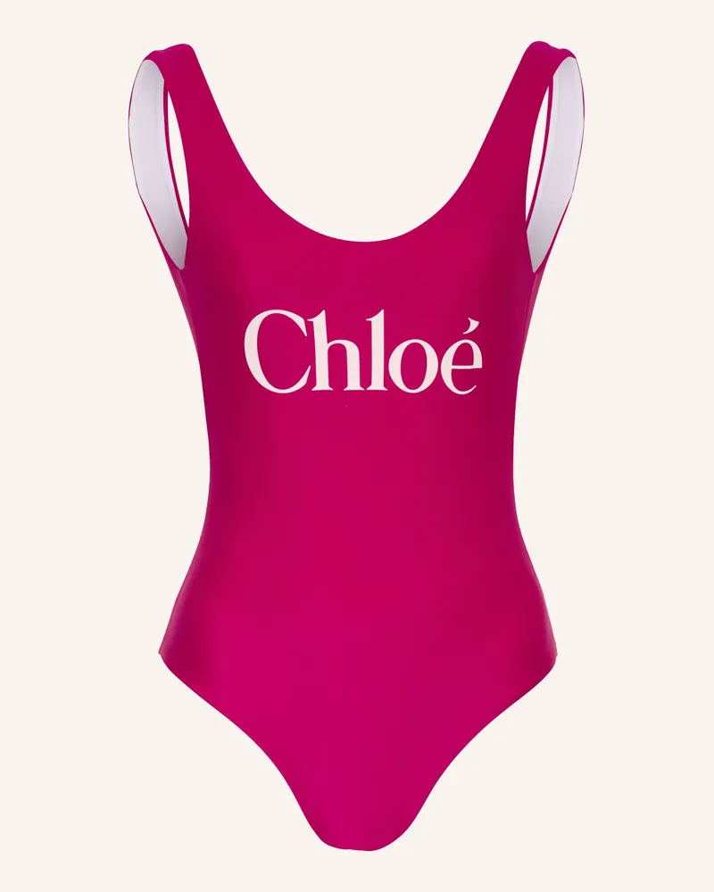 Chloé Badeanzug Logo pink Fuchsia
