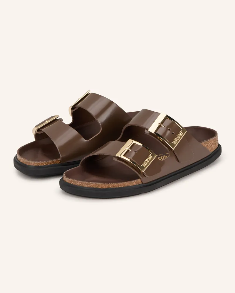 Birkenstock Pantoletten ARIZONA DROPLET BUCKLE Dunkelbraun
