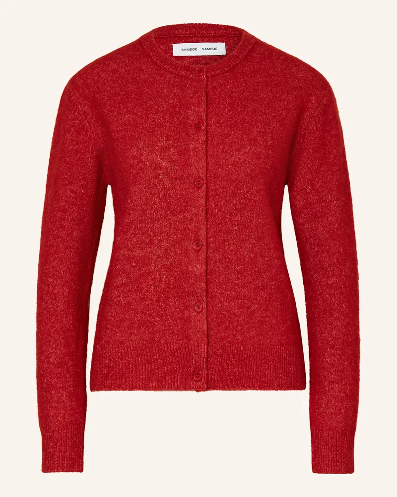 Samsøe & Samsøe Strickjacke NOR mit Alpaka Rot