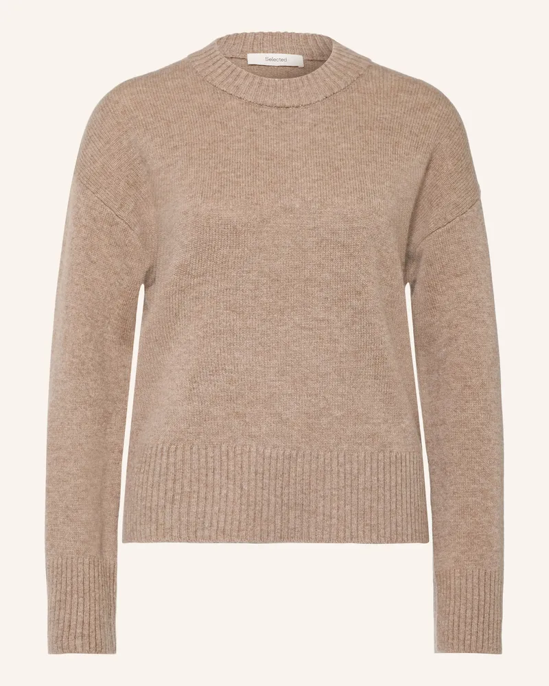 Selected Pullover Mit Cashmere beige Beige