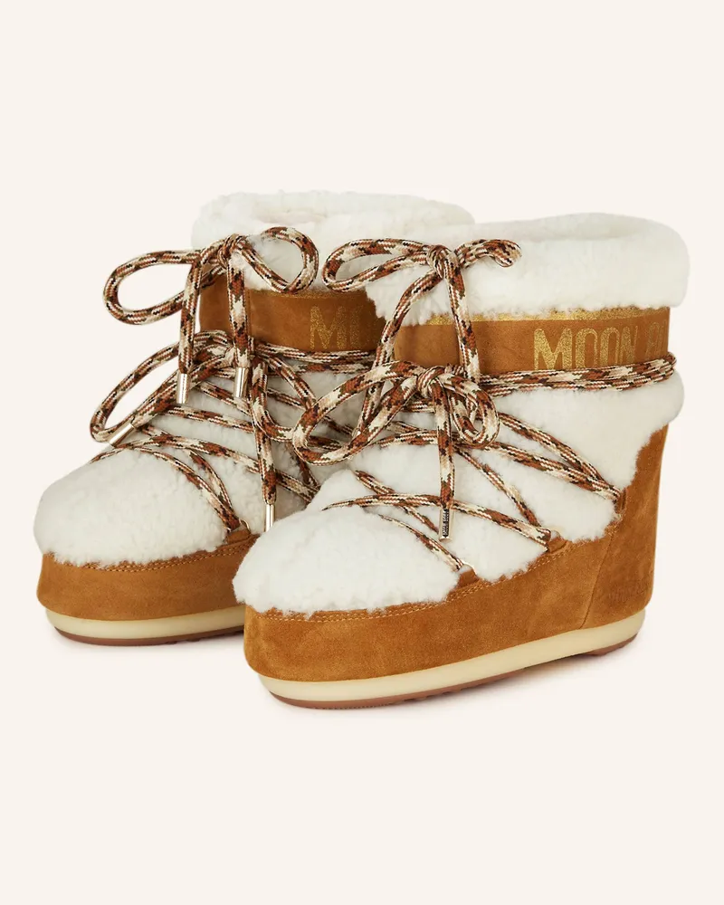 Moon Boot Moon Boots Moon Boot Icon Low Shearling braun Weiss