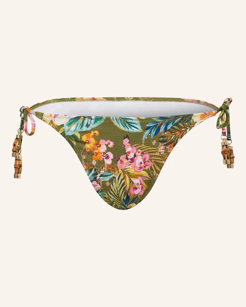 watercult Triangel-Bikini-Hose SUNSET FLORALS Oliv