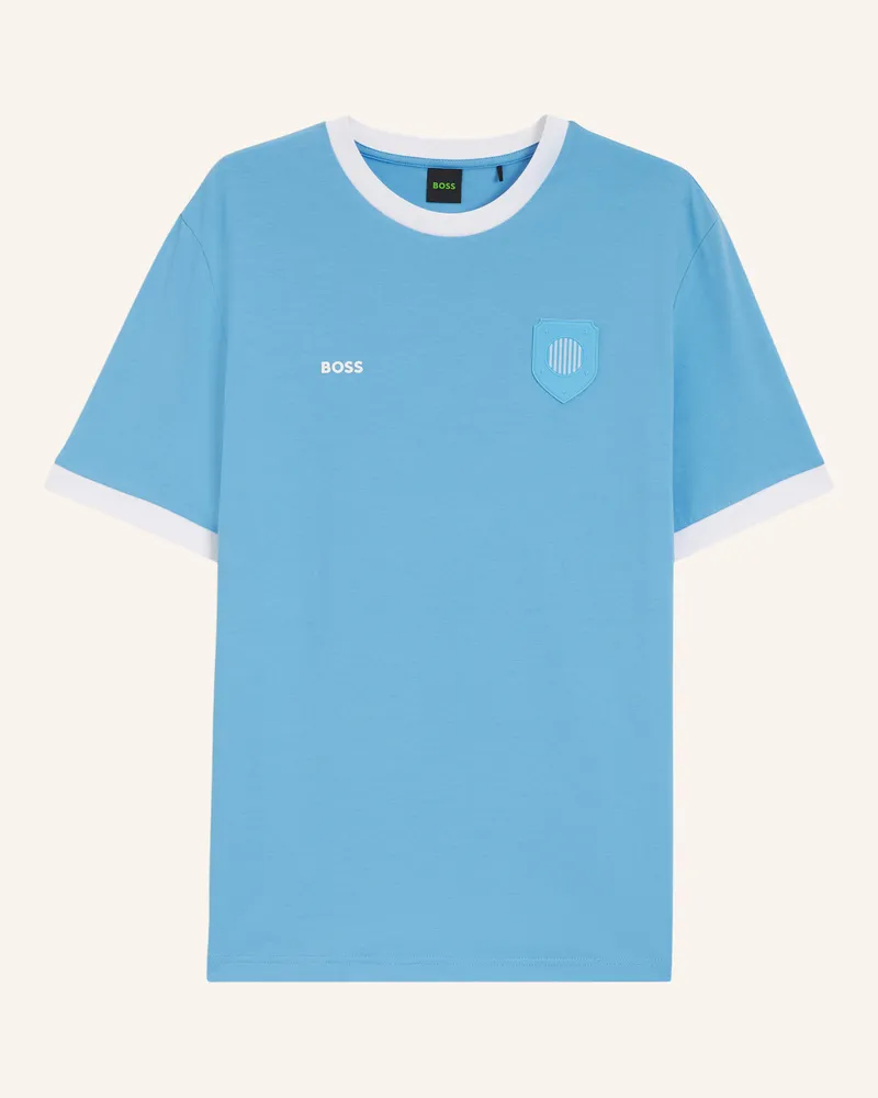 HUGO BOSS T-Shirt Ts_Bb Bc Lux Tee Regular Fit blau Hellblau