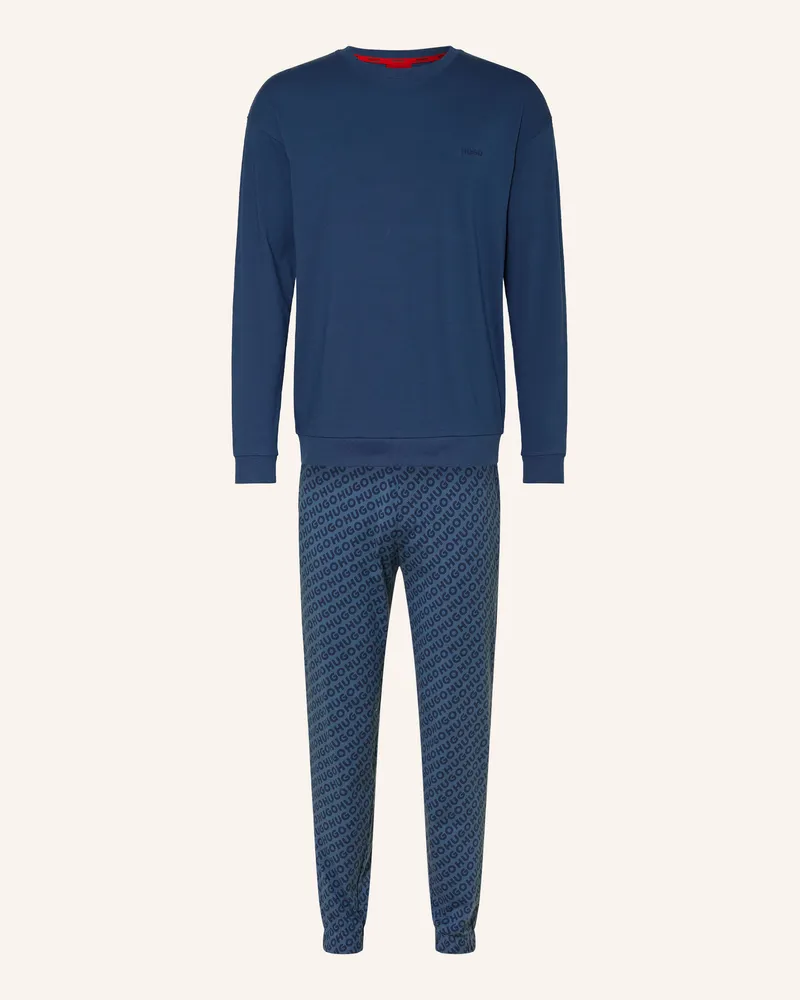 HUGO BOSS Schlafanzug Elion Aus Jersey blau Dunkelblau