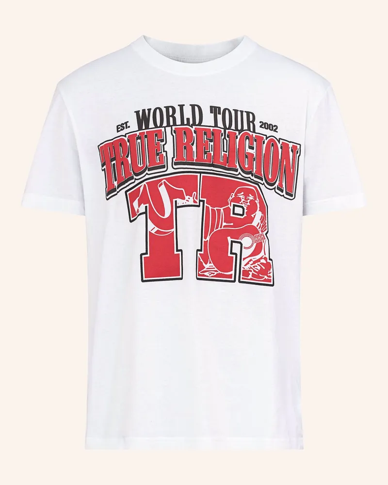 True Religion T-Shirt Arch Logo weiss Weiss