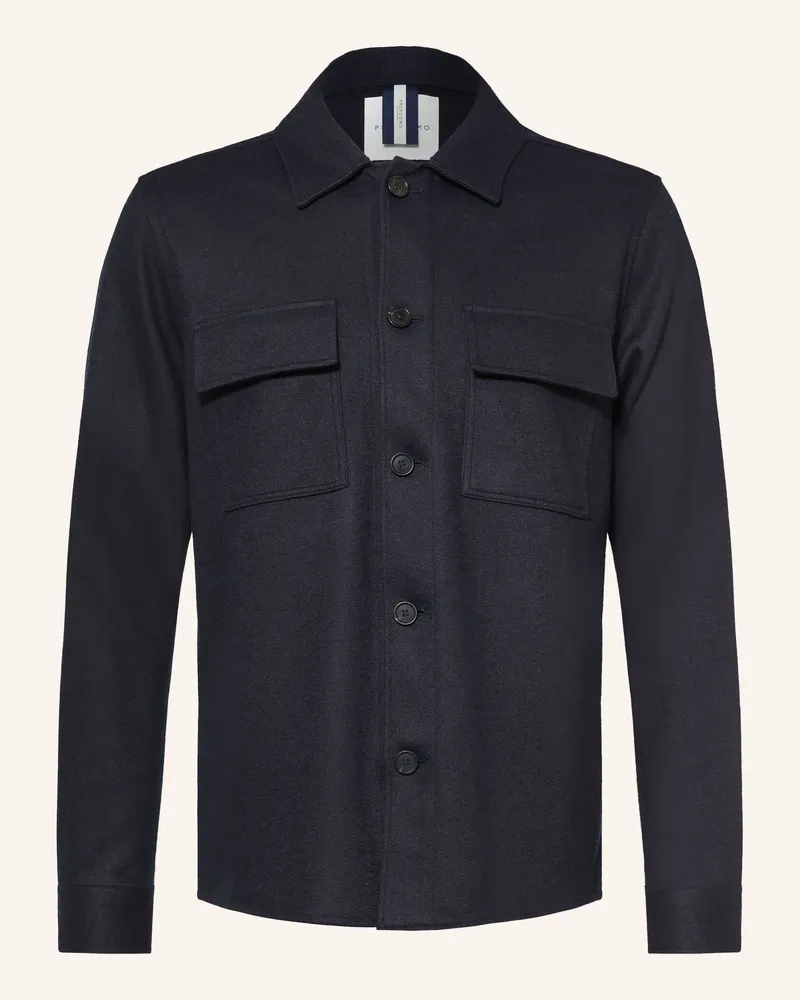 Profuomo Flanell-Overshirt blau Dunkelblau