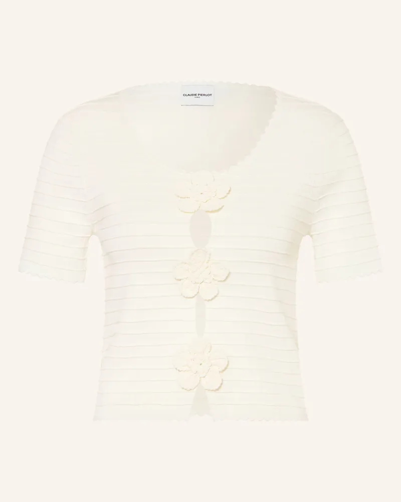 Claudie Pierlot Strickshirt mit Cut-outs Ecru