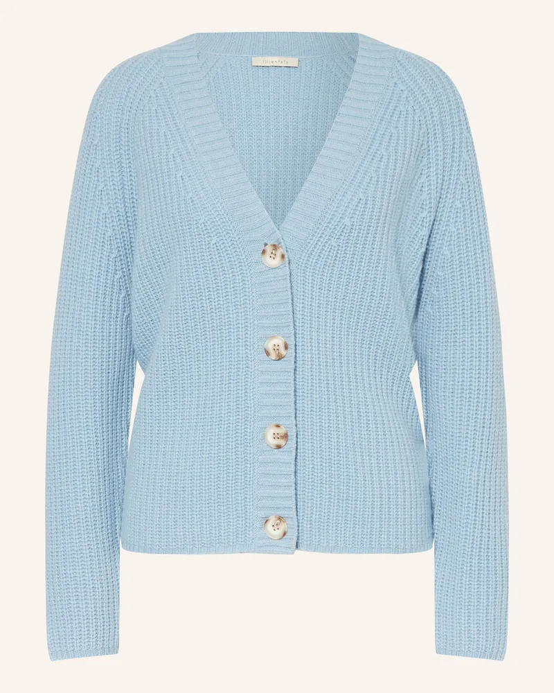 lilienfels Strickjacke mit Cashmere Blaugrau