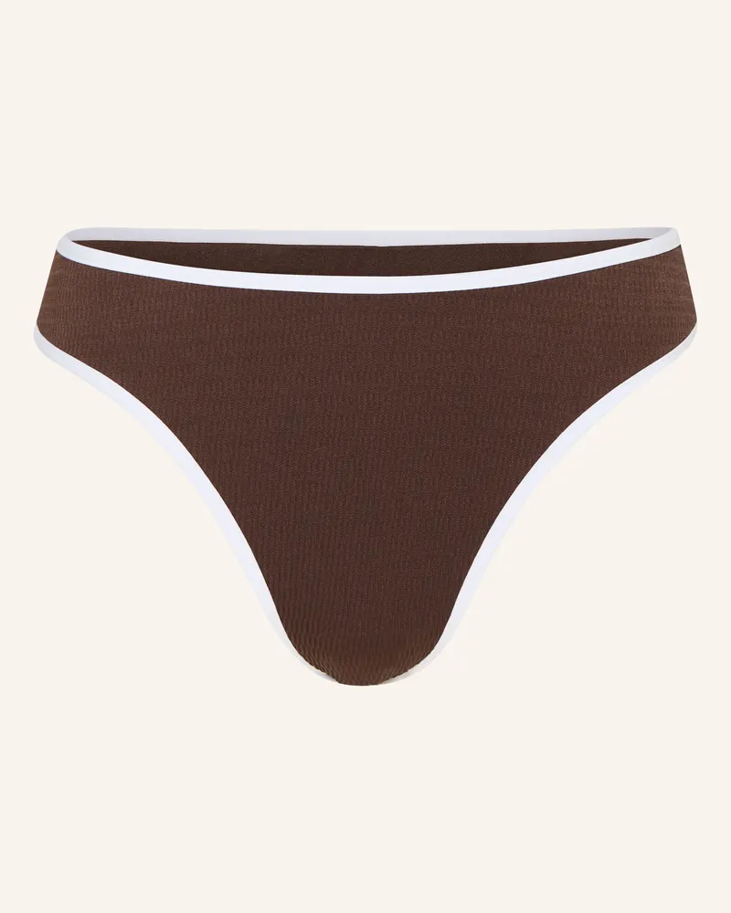 Seafolly Australia High-Waist-Bikini-Hose Beach Bound braun Dunkelbraun