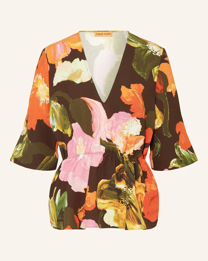 Stine Goya Blusenshirt Naica braun Schwarz