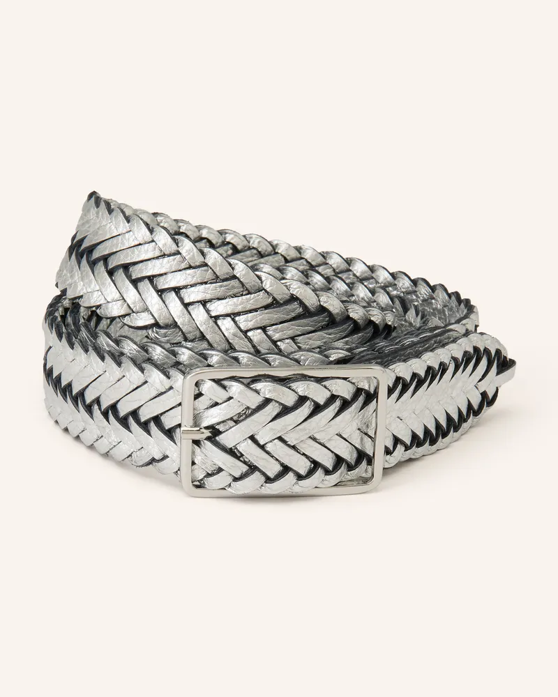 Abro Ledergürtel Silber