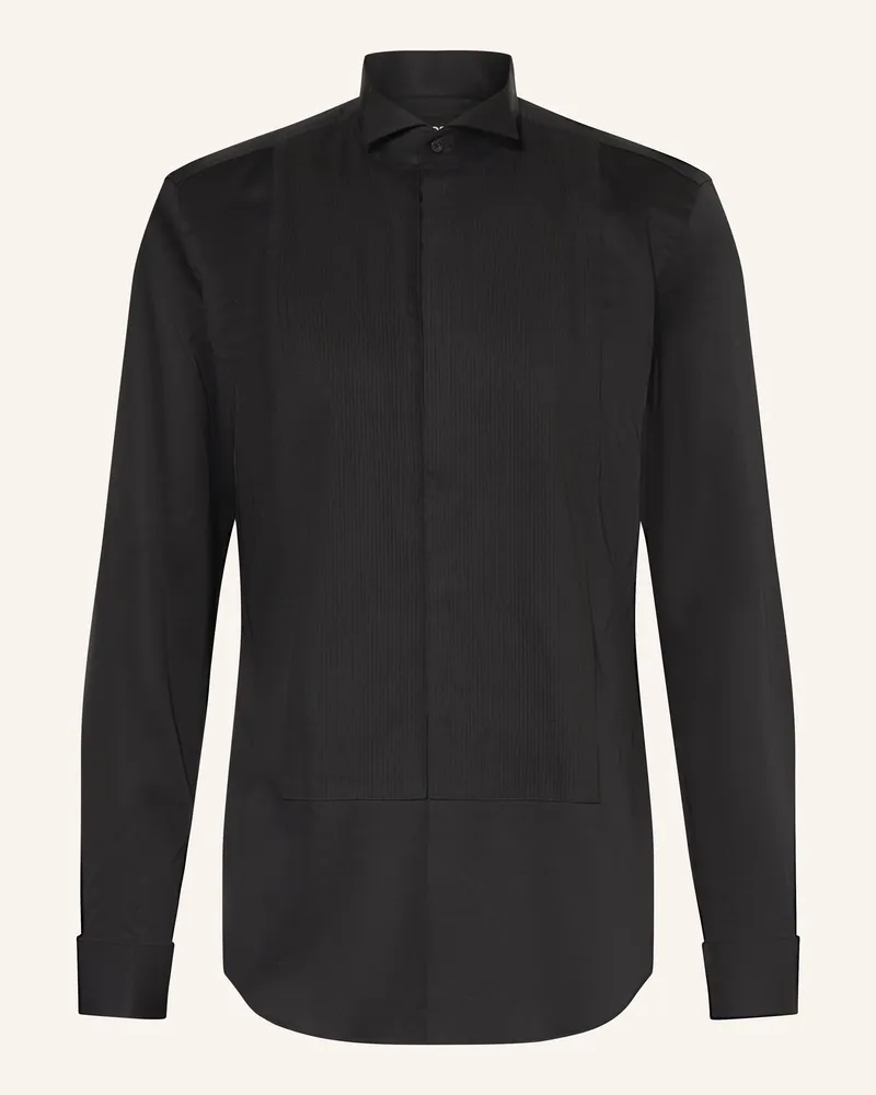 HUGO BOSS Smokinghemd HANK Slim Fit Schwarz