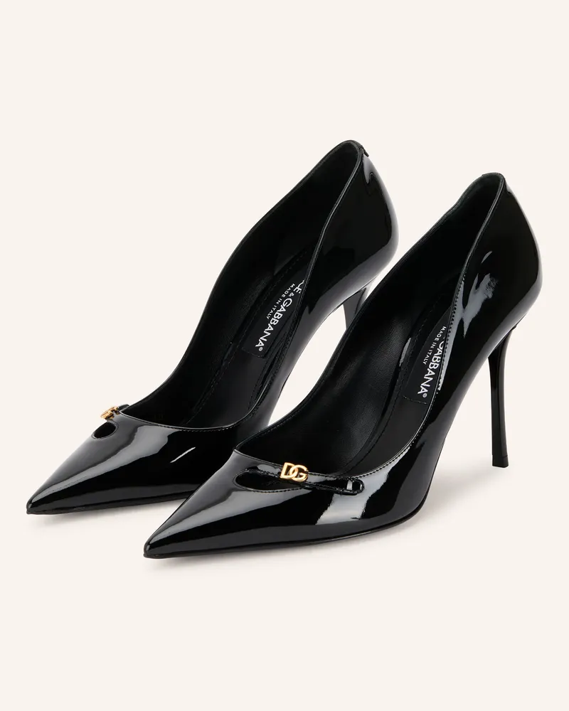 Dolce & Gabbana Lack-Pumps schwarz Schwarz
